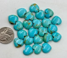 [WHOLESALE] BLUE MOHAVE TURQUOISE CABOCHON HEART SHAPE LOOSE GEMSTONE