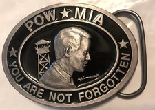 Vintage 1987 POW MIA Military Commemorative Belt Buckle CJ1442 Made In USA