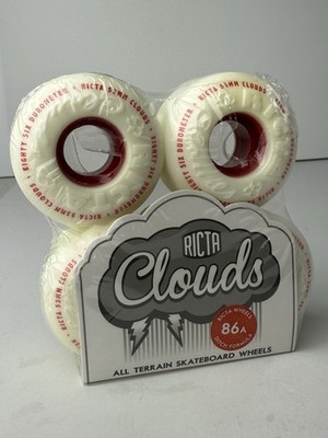 Ricta Clouds 53MM 86A White / Red Skateboard Wheels NWT NIB All Terrain ATV