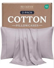 King Size Pillowcases Set of 2 - Cool Touch Cotton Sateen, 500TC, Silky Soft, Gr
