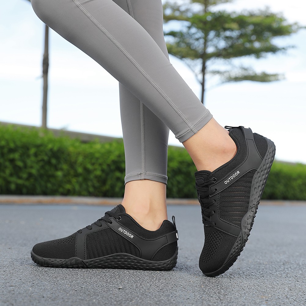 APL Scarpe larghe a piedi nudi scarpe da allenamento stringate traspiranti per allenamento (nero 39) ~