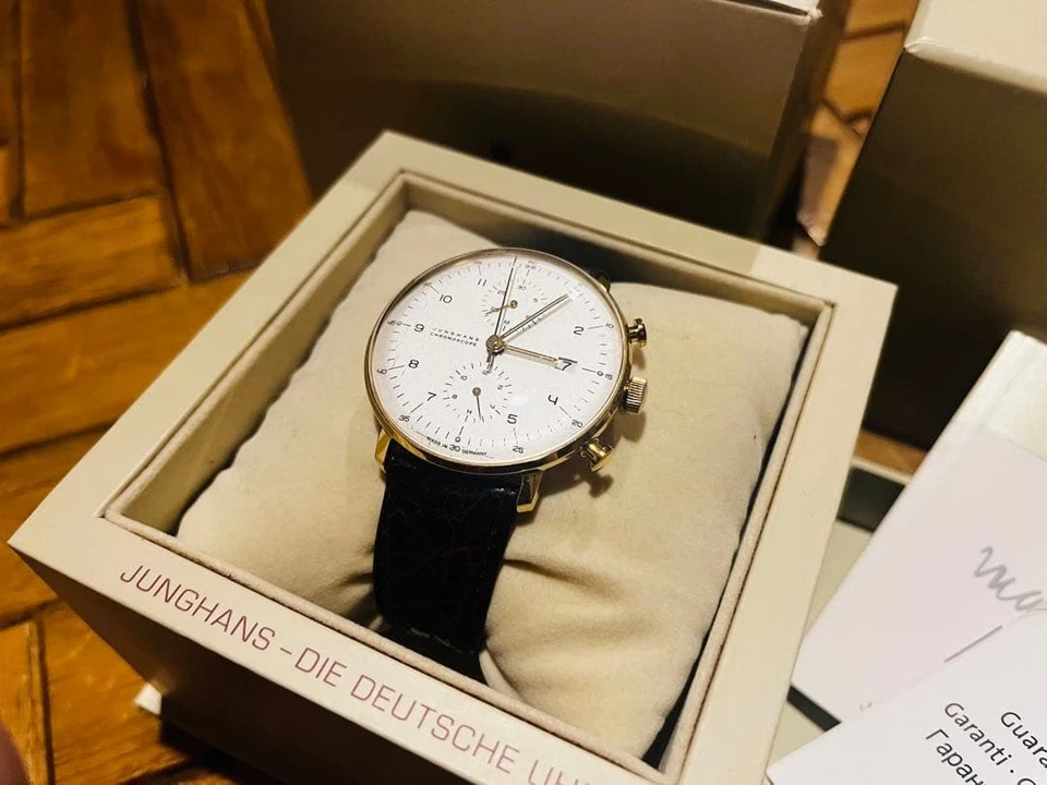 Автоматические наручные часы JUNGHANS Max Bill хроноскоп дата 027/7800,00 с коробкой - Изображение 4 из 4