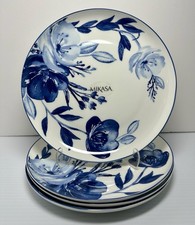 NEW Set of 4 MIKASA DARCY Blue & White Floral...