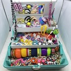 Mirror Filled w/ 80s 90s Jewelry Lot Vintage Retro 1980s Caboodle 2 Tier w/