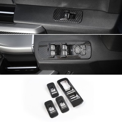Carbon Fiber Grain Window Lift Panel Switch Trims for Ford F150 2015 Window-2