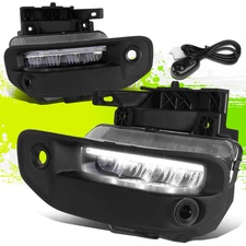 {Full LED DRL} Fog Lights+Wire Harness+Switch+Bezel for Ram 1500 19-22 Chrome
