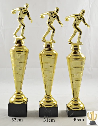 Kegeln - Bowling Trophäe / Pokal 3er set oder einzeln incl. Beschriftung