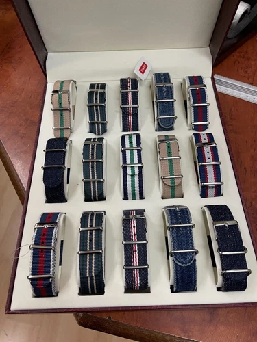 Lot TIMEX 15 Pieces Watch Straps 20Mm MILITARY Nylon Band In Box Multicolor