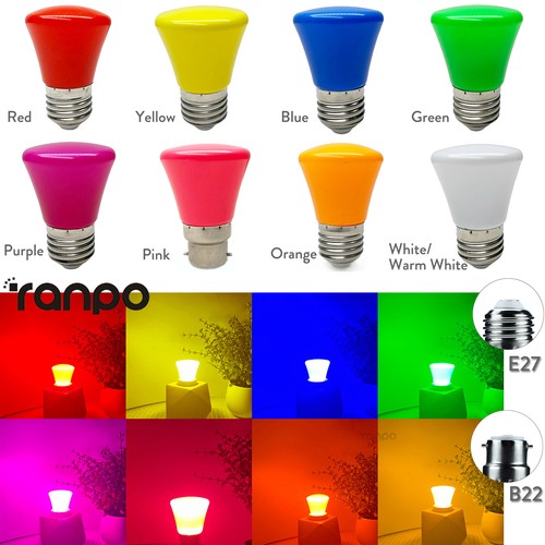 LED Colored Light Bulbs E27 B22 2W 220V 240V Red Yellow Blue White Party Decor - Picture 16 of 20