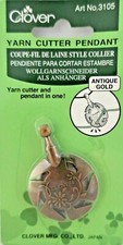 CLOVER - YARN/THREAD CUTTER PENDANT - ANTIQUE GOLD - NIP