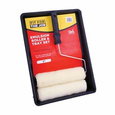 9"Emulsion Paint Painters Roller Set Complete Decorating Kit With 2 Sleeves Tray