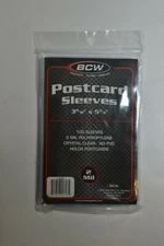 BCW Postcard Sleeves 3 11/16in x 5 3/4in  2 mil 100 Sleeves NEW