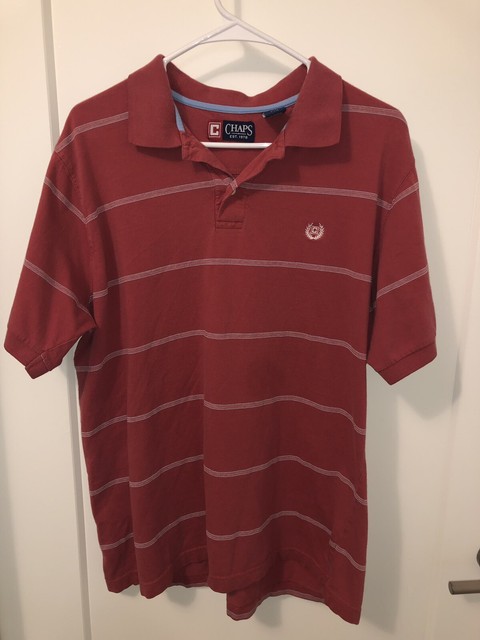 Download Chaps Red Short Sleeve Cotton Polo Shirt Front Logo Mens ...
