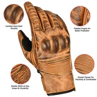 Motorcycle Motorbike Gloves Best Summer Leather Hard Protection Biker Waxed