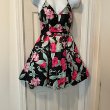 B smart rose floral prom dress size 7 - CUTE - lace detail , fit flare