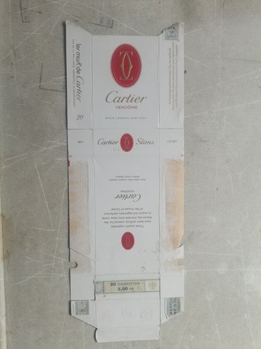 opened empty cigarette hard pack--100 mm-Germany-Cartier