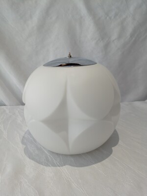 Peill & Putzler ICE Ball Sputnik Hängelampe 70er Opalglas Seltenes Design #2