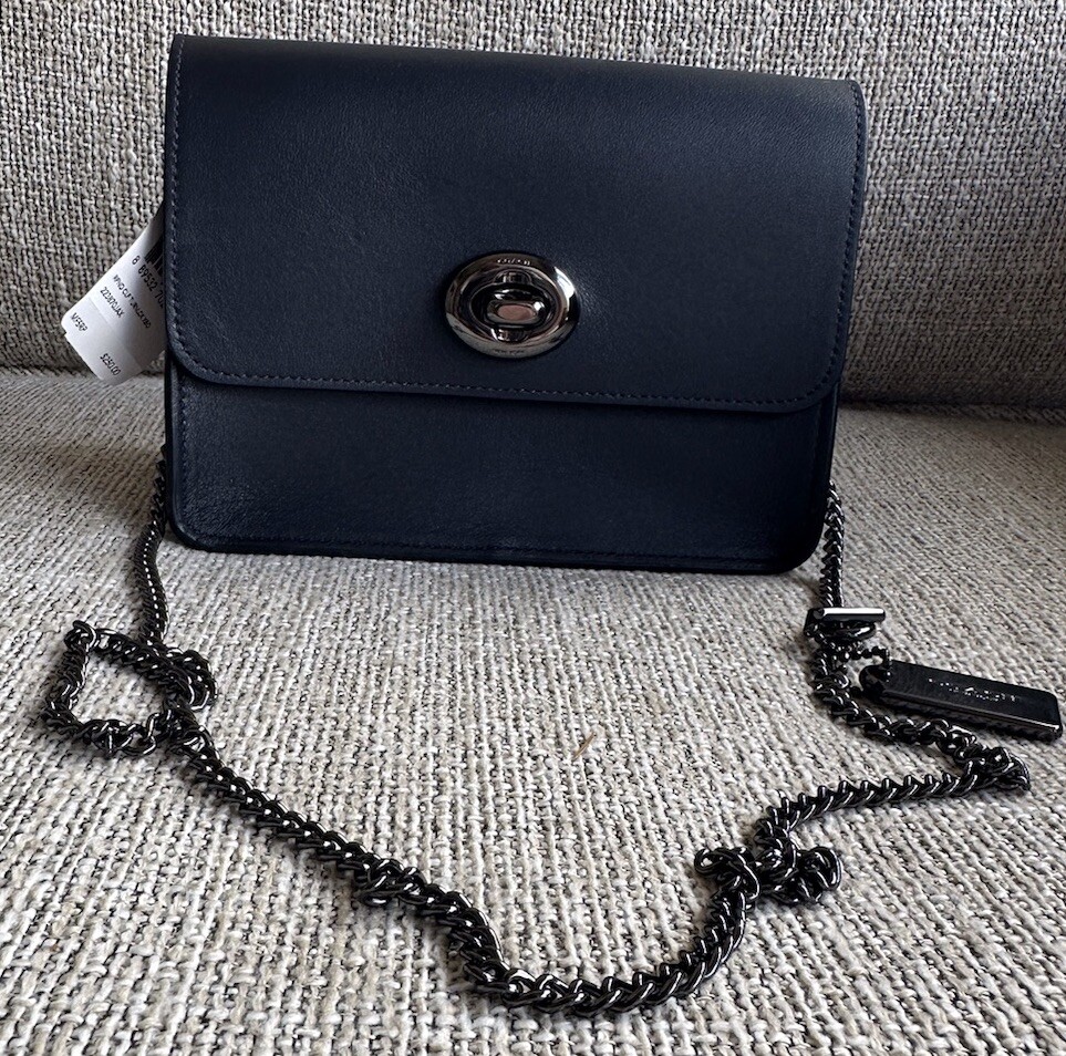 Coach Leather Dark Navy Bowery Crossbody Refined Calf Leather 57714 New With Tag