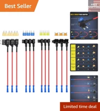 Easy Install 12V 12 Pack Fuse Holder Set - Includes ATO, ATC, ATM, and APM Taps