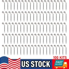 100 Pcs TR545D .98" x 2.6" 60° Bend Truck Valve Stem for Alcoa Aluminum Wheels