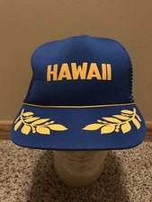 Vintage HAWAII MESH SNAPBACK EGG SHELLS Trucker Hat Baseball Cap Retro Lid