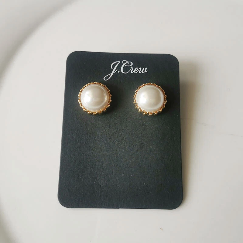 New 16mm Jcrew Faux Pearl Stud Earrings Gift Fashion Women Party