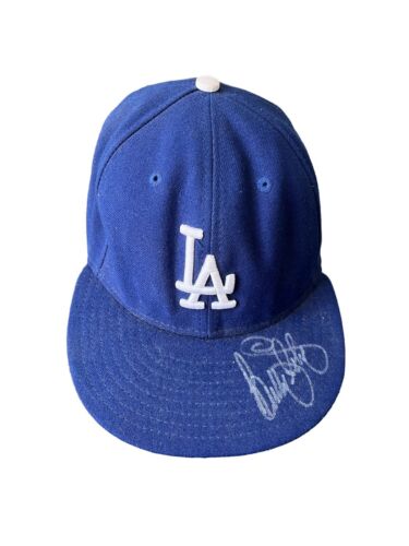 Gorra ajustada New Era autografiada Billy Ashley de los Dodgers 7 1/2 La NECESITA LIMPIEZA