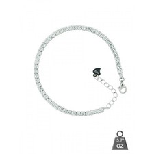 SHINY SILVER TONE,MADE WITH SWAROVSKI CRYSTAL,TENNIS BRACELET+LOBSTER CLOSURE