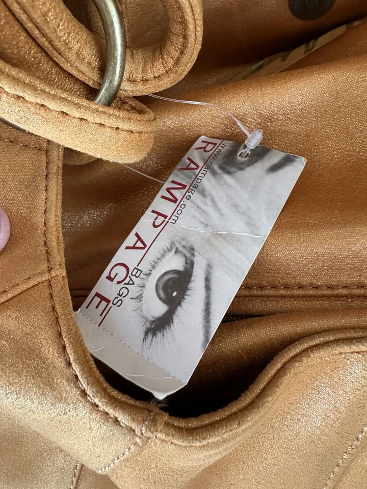 Cartera-Dorada Brillante Boho De Colección Y2k Nueva Con Etiquetas Cartera Rampage LEER Foto 3 de 4