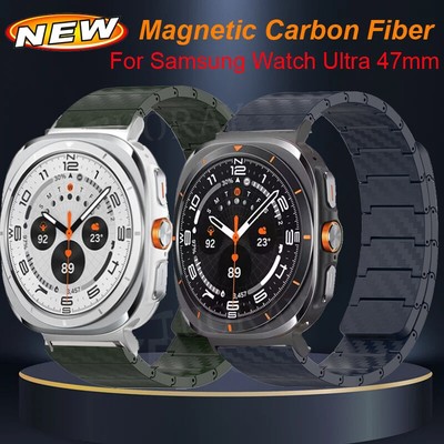 Carbon Fiber Metal Strap Band For Samsung Galaxy Watch Ultra 47mm Replacement