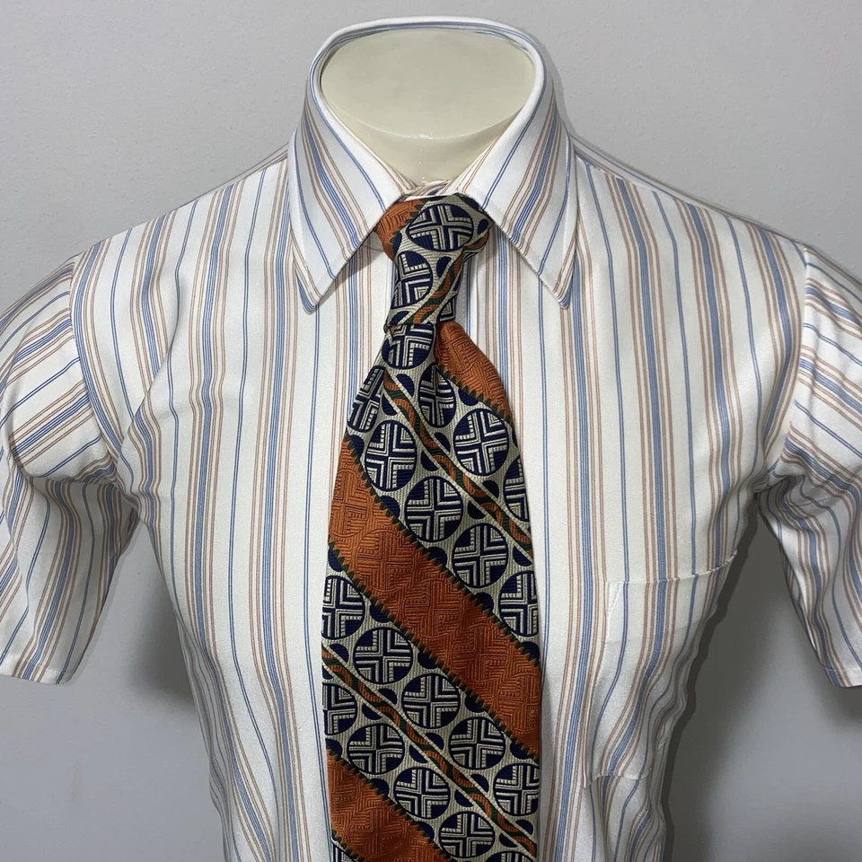 Vtg 60s 70s Mens Tie Wide Polyester Necktie Midcentury ugly Disco Bert Pulitzer - Image 2 of 4