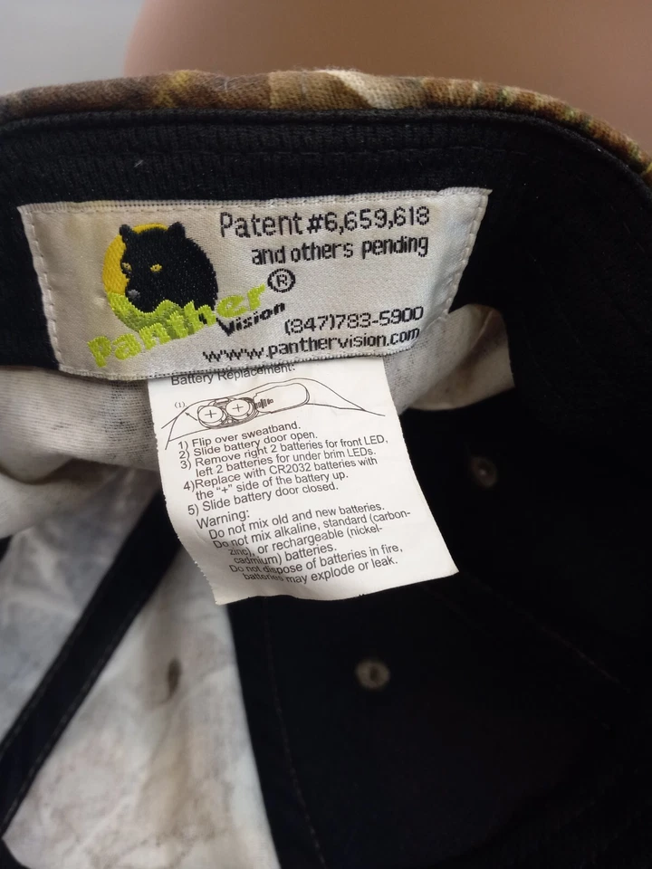 Power Cap Panther Vision Hat LED Light Realtree Camouflage Adjustable - Image 3 of 4