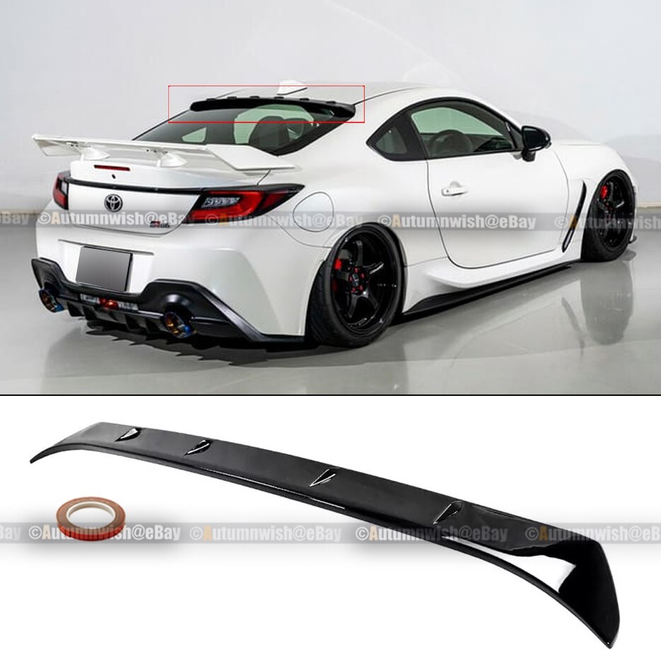 For 22-24 Subaru BRZ Toyota GR 86 V Style Glossy Black Rear Window Roof ...