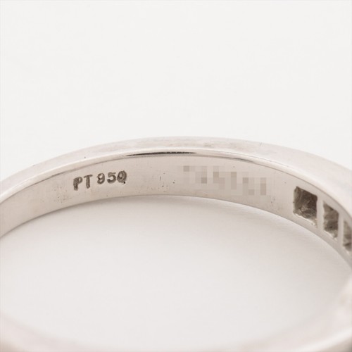 Tiffany Halbkreis Perlenfassung Solitär Diamant Ring Pt950 5,5 g ca. - Bild 4 von 6