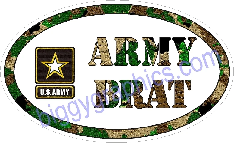 BIGGYGRAPHICS ARMY BRAT VINYL DECAL