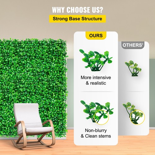 Artificial Boxwood Panel, Boxwood Hedge Wall Panels UV 24pcs 10" X 10" for Fence - Picture 4 of 12