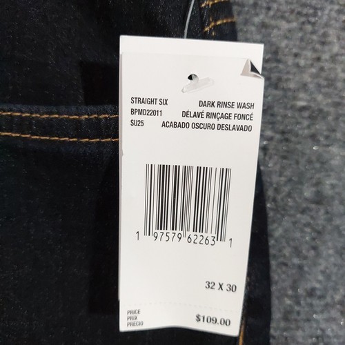 Buffalo David Bitton Jeans Mens 32x30 Dark Rinse Wash Straight Six Stretch Denim - Picture 4 of 8