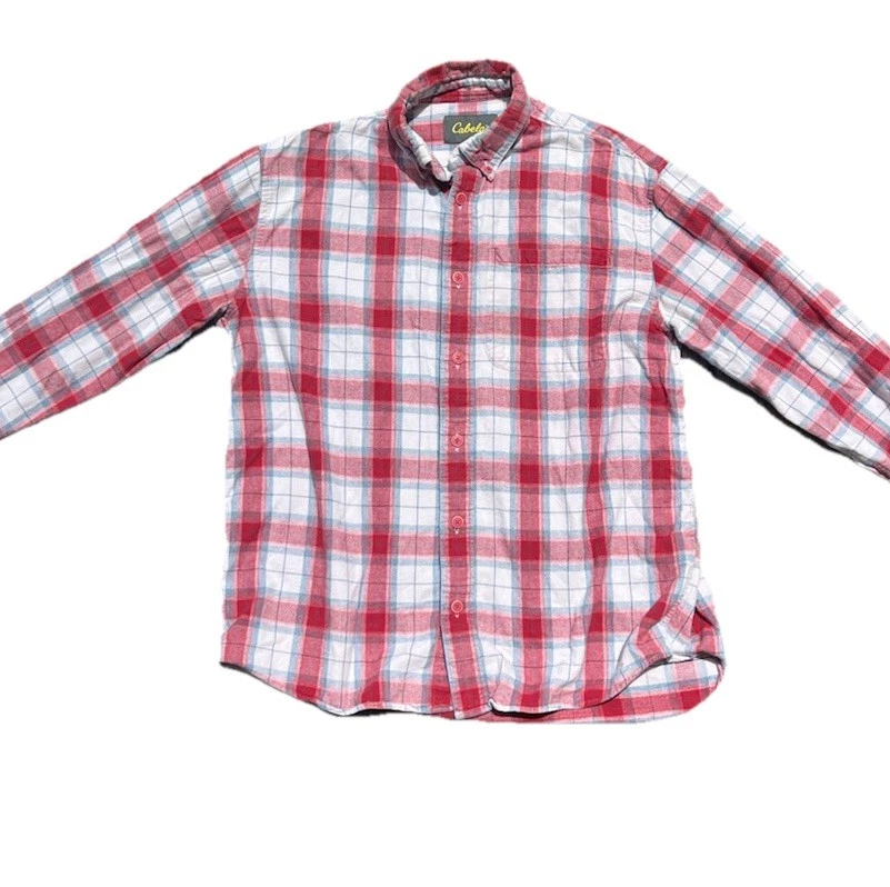 NWOT Cabela’s Flannel Shirt Size Medium Red Plaid Long Sleeve Button down