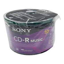 NEW Sony Blank Music CD-R CDR 80 minute Digital Audio 50 Pack Media Disc Open