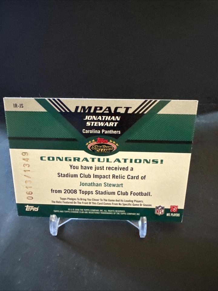 #IR-JS Jonathan Stewart 2008 Topps Stadium Club Impact JERSEY 0613/1349 NM - Image 2 of 3