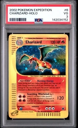 Pokémon TCG Expedition 2002 Charizard Holo #6 - Graded PSA 3