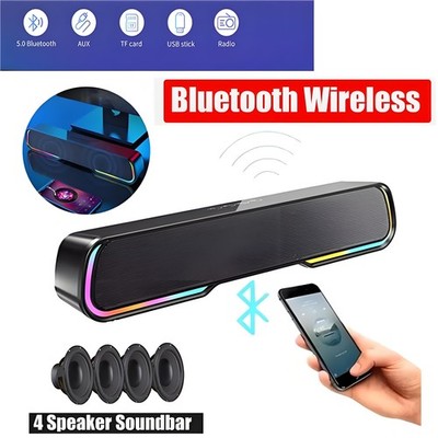 Bluetooth Surround Sound Bar with Wireless Subwoofer & Multi-Source Playback