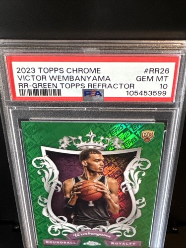 2023 Topps Chrome #RR26 Roundball Royalty Green Ref. Victor Wembanyama RC PSA 10 - Bild 2 von 3