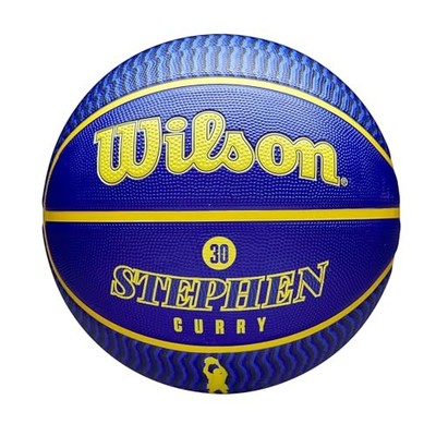 WILSON Basketball NBA PLAYER Ball Gummi Herren Größe 7, 24,5 cm Outdoor Curry