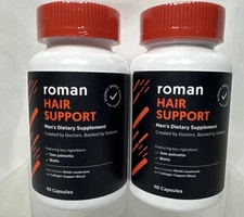 LOT OF 2 Roman Hair Support Mens Dietary Supplement 90 Capsules EA EXP 4/2027 A6