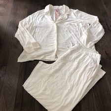 VICTORIAS SECRET Women XL Long Sleeve  Pant Eyelet PJs NWT