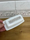 Vintage Pyrex 72-B 6 Woodland Butter Dish w/ Lid ~ Brown Floral 1978-83