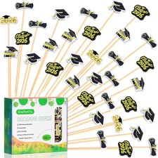 100Pcs Graduation Cocktail Picks, Class of 2026 Grad Theme Decor Toothpicks