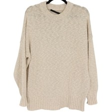 Jenni Kayne Cruise Cocoon Crewneck Chunky Knit Sweater Size XS Oatmeal Casual