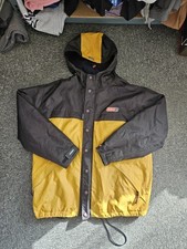 Vintage 90s Kickers Fleece Lined Jacket Yellow Navy M Mens Brilliant Condition